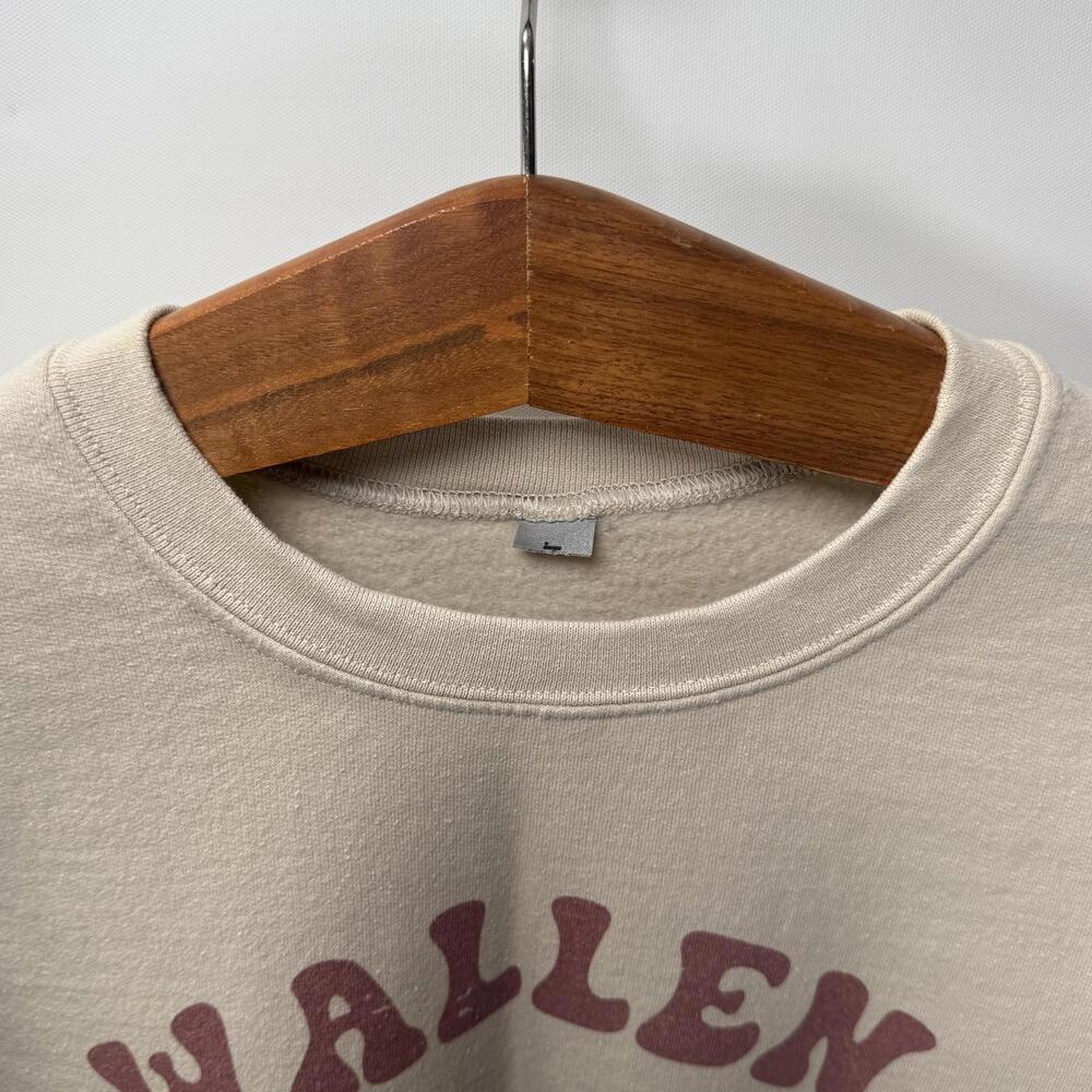 Morgan Wallen Cream “WALLEN” Bull Skull Crewneck Sweatshirt - M - Picture 3 of 7